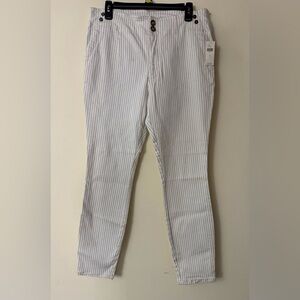 Anthropologie New Women’s High-Rise Pinstriped White Denim Jeans, size 31, NWT